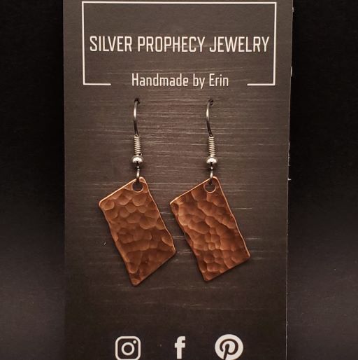 Tiff - Silver Prophecy Jewelry - Copper Earrings, Dangle Earrings, Hammered Copper, Handmade, Lightweight Jewelry - Dangle Earrings