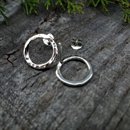 Hedy - Silver Prophecy Jewelry - Gift for her, Hammered Silver, Handmade, Lightweight Jewelry, Post Earrings, Sterling Silver, Unique Earrings - Post Earrings