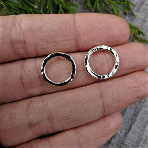 Hedy - Silver Prophecy Jewelry - Gift for her, Hammered Silver, Handmade, Lightweight Jewelry, Post Earrings, Sterling Silver, Unique Earrings - Post Earrings
