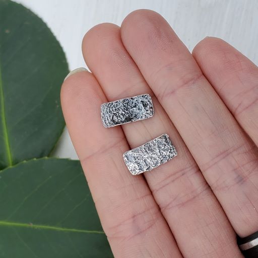 Kris - Silver Prophecy Jewelry - Antiqued Silver, Gift for her, Gunmetal Silver, Hammered Silver, Handmade, Lightweight Jewelry, Patina Jewelry, Post Earrings, Simple Stud Earrings, Sterling Silver - Post Earrings