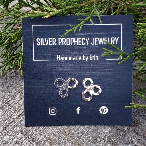 Trixie - Silver Prophecy Jewelry - Hammered Silver, Handmade, Lightweight Jewelry, Post Earrings, Sterling Silver, Unique studs - Post Earrings